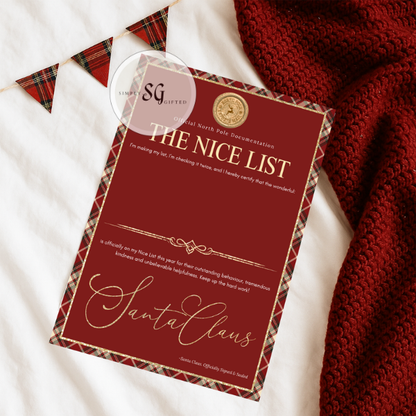 Santa 'Nice List' Certificate