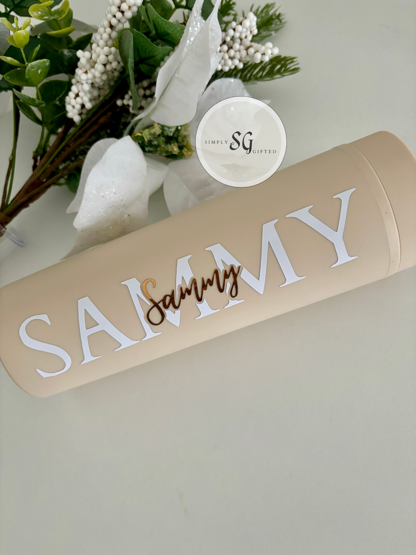 Skinny Tumbler 16oz  Double Walled With Straw