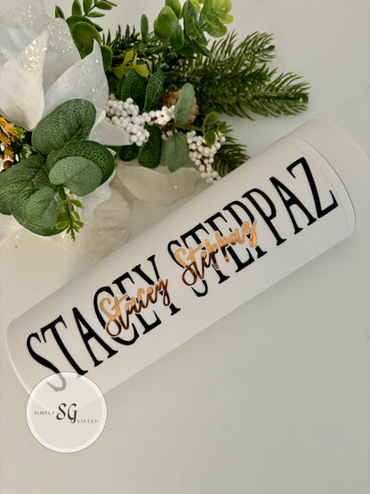 Skinny Tumbler 16oz  Double Walled With Straw